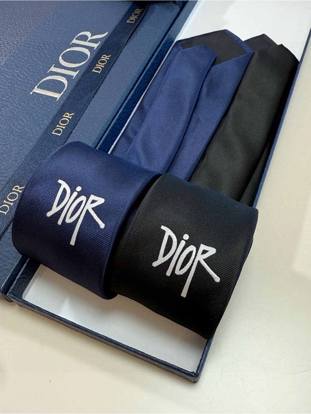 Dior Black Silk Signature Tie - Picture 2 of 9